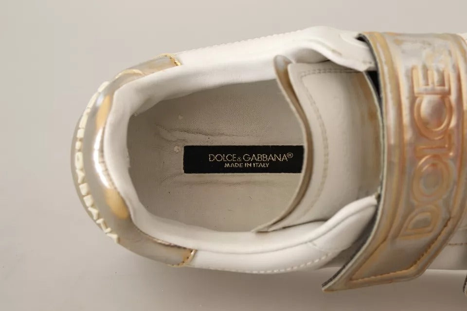 Παπούτσια πάνινα παπούτσια Dolce & Gabbana White Gold Leather Trainers