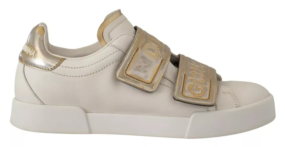 Παπούτσια πάνινα παπούτσια Dolce & Gabbana White Gold Leather Trainers