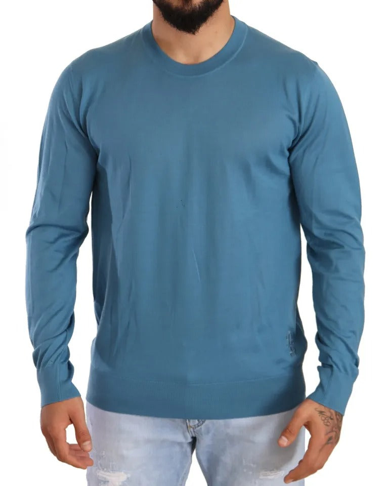 Πουλόβερ με λογότυπο Dolce & Gabbana Blue Cashmere Crewnneck