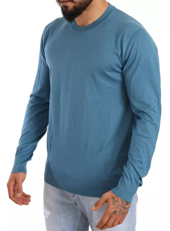 Πουλόβερ με λογότυπο Dolce & Gabbana Blue Cashmere Crewnneck