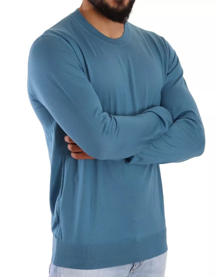 Πουλόβερ με λογότυπο Dolce & Gabbana Blue Cashmere Crewnneck