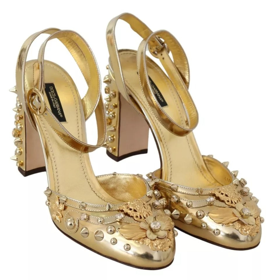 Dolce & Gabbana Gold Studs Σανδάλια Vally Slingback Παπούτσια