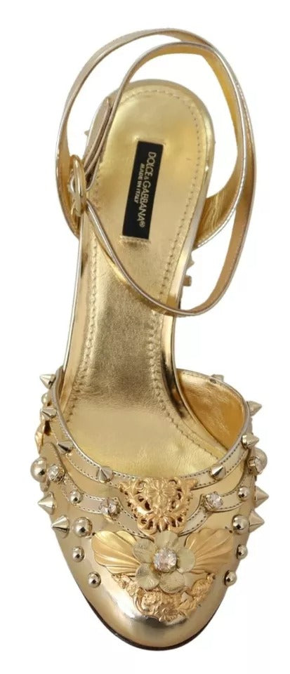 Dolce & Gabbana Gold Studs Σανδάλια Vally Slingback Παπούτσια