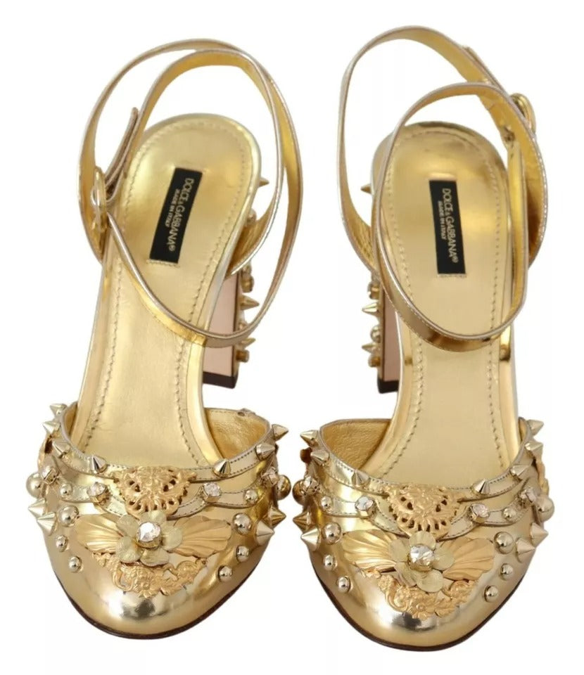 Dolce & Gabbana Gold Studs Σανδάλια Vally Slingback Παπούτσια