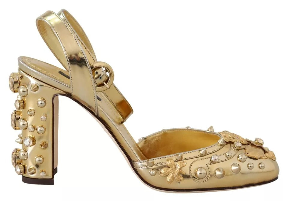 Dolce & Gabbana Gold Studs Σανδάλια Vally Slingback Παπούτσια