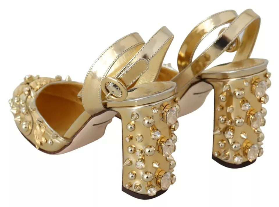 Dolce & Gabbana Gold Studs Σανδάλια Vally Slingback Παπούτσια