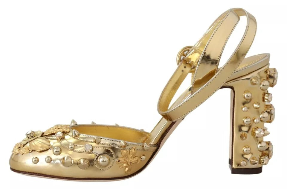 Dolce & Gabbana Gold Studs Σανδάλια Vally Slingback Παπούτσια