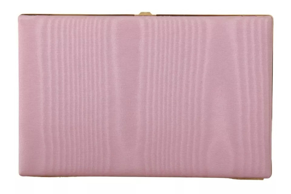 Dolce & Gabbana Pink Silk Gold Frame Clutch Βραδινό πορτοφόλι για πάρτι