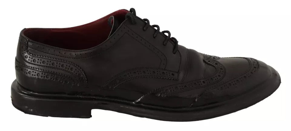 Dolce & Gabbana Μαύρα δερμάτινα παπούτσια Brogue Oxford Dress