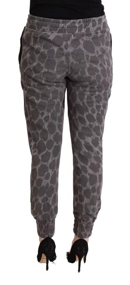 Dolce & Gabbana Grey Leopard Print Pants Jogger