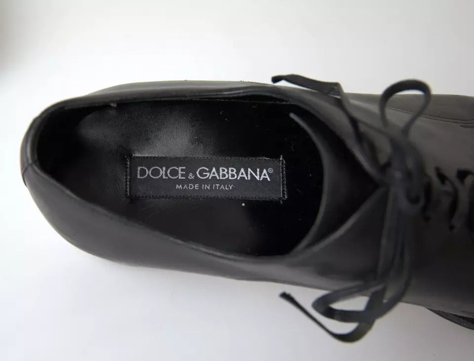 Dolce & Gabbana Μαύρα δερμάτινα ανδρικά επίσημα παπούτσια