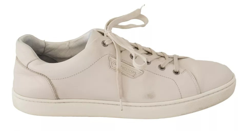 Ανδρικά αθλητικά παπούτσια Dolce & Gabbana White Casual Leather Logo