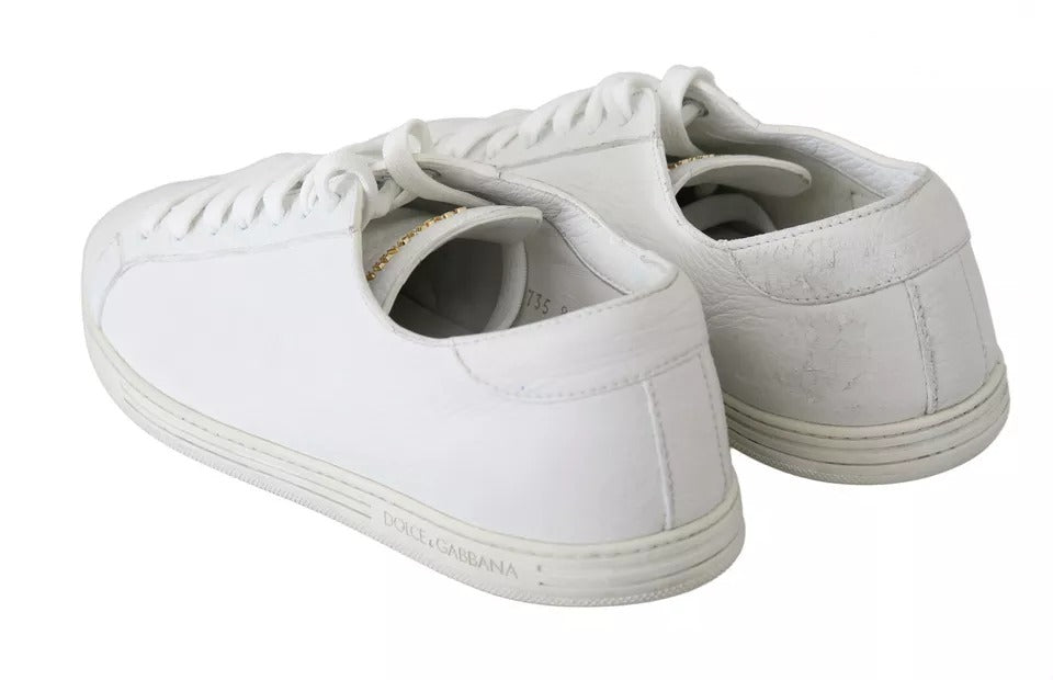 Ανδρικά αθλητικά παπούτσια Dolce &amp; Gabbana White Saint Tropez Lace Up Ανδρικά παπούτσια