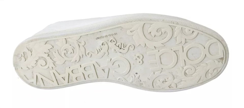 Ανδρικά αθλητικά παπούτσια Dolce &amp; Gabbana White Saint Tropez Lace Up Ανδρικά παπούτσια