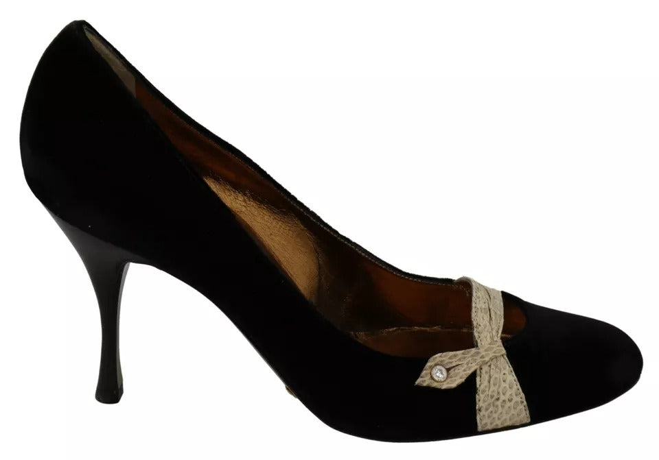 Παπούτσια Dolce & Gabbana Black Velvet Ayers με ψηλά τακούνια Pumps