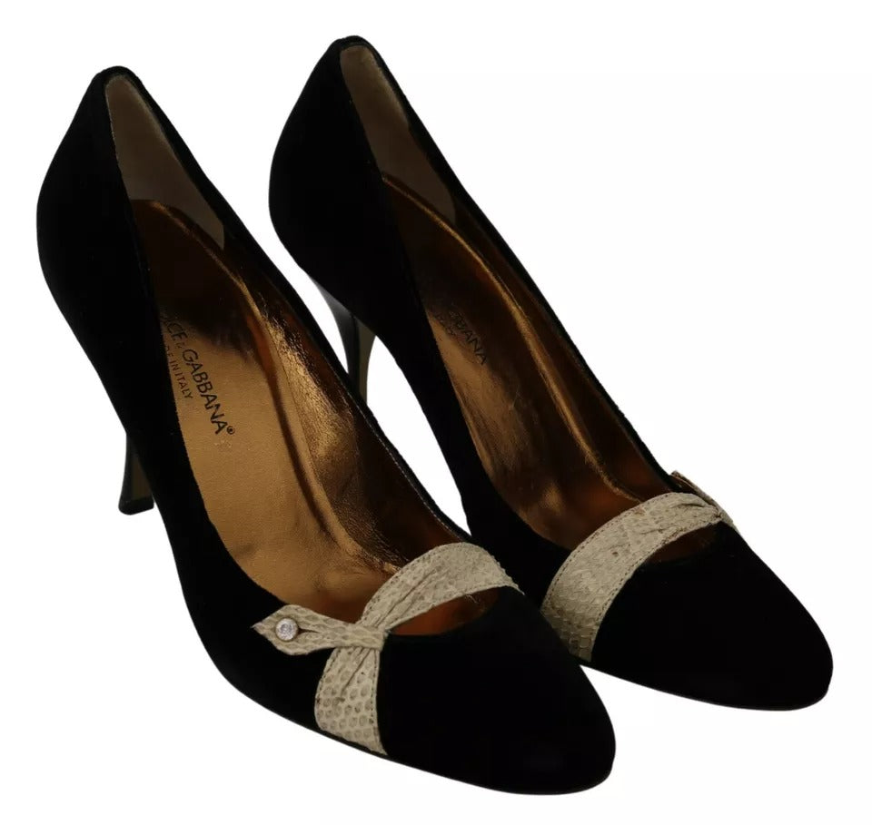 Παπούτσια Dolce & Gabbana Black Velvet Ayers με ψηλά τακούνια Pumps