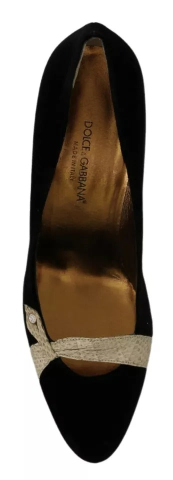 Παπούτσια Dolce & Gabbana Black Velvet Ayers με ψηλά τακούνια Pumps