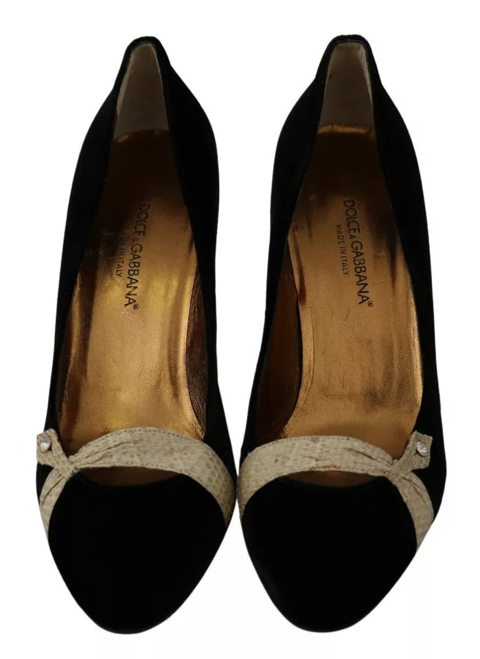 Παπούτσια Dolce & Gabbana Black Velvet Ayers με ψηλά τακούνια Pumps