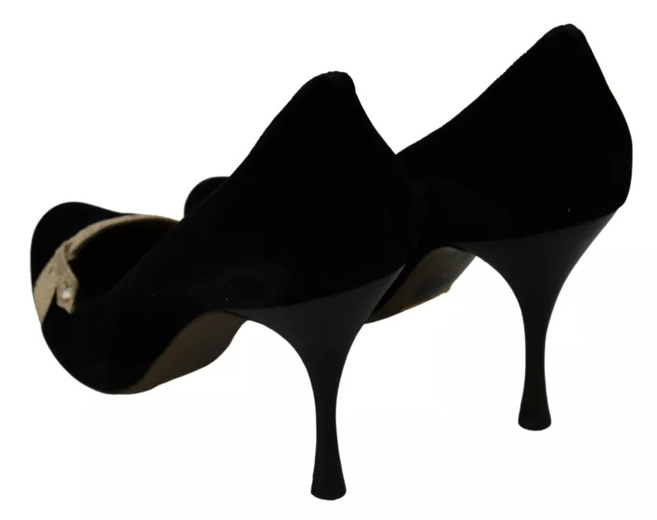 Παπούτσια Dolce & Gabbana Black Velvet Ayers με ψηλά τακούνια Pumps