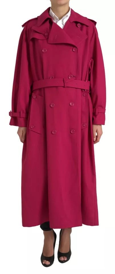 Μπουφάν Dolce & Gabbana Dark Pink Double Breasted Trench Coat