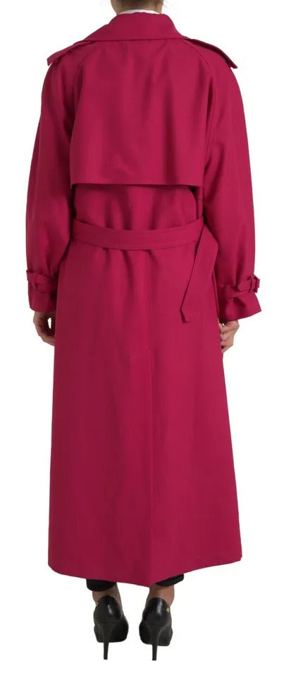 Μπουφάν Dolce & Gabbana Dark Pink Double Breasted Trench Coat