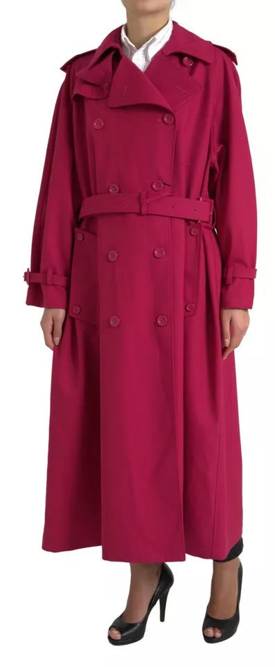 Μπουφάν Dolce & Gabbana Dark Pink Double Breasted Trench Coat