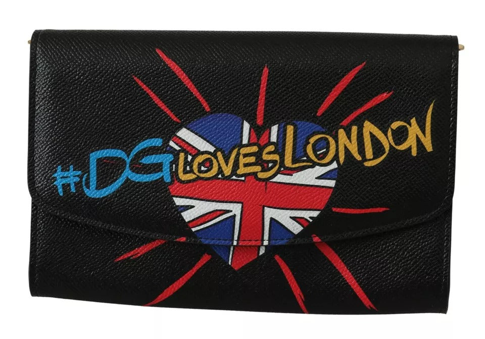 Δερμάτινη τσάντα Dolce & Gabbana Black #DGLovesLondon Shoulder Wallet