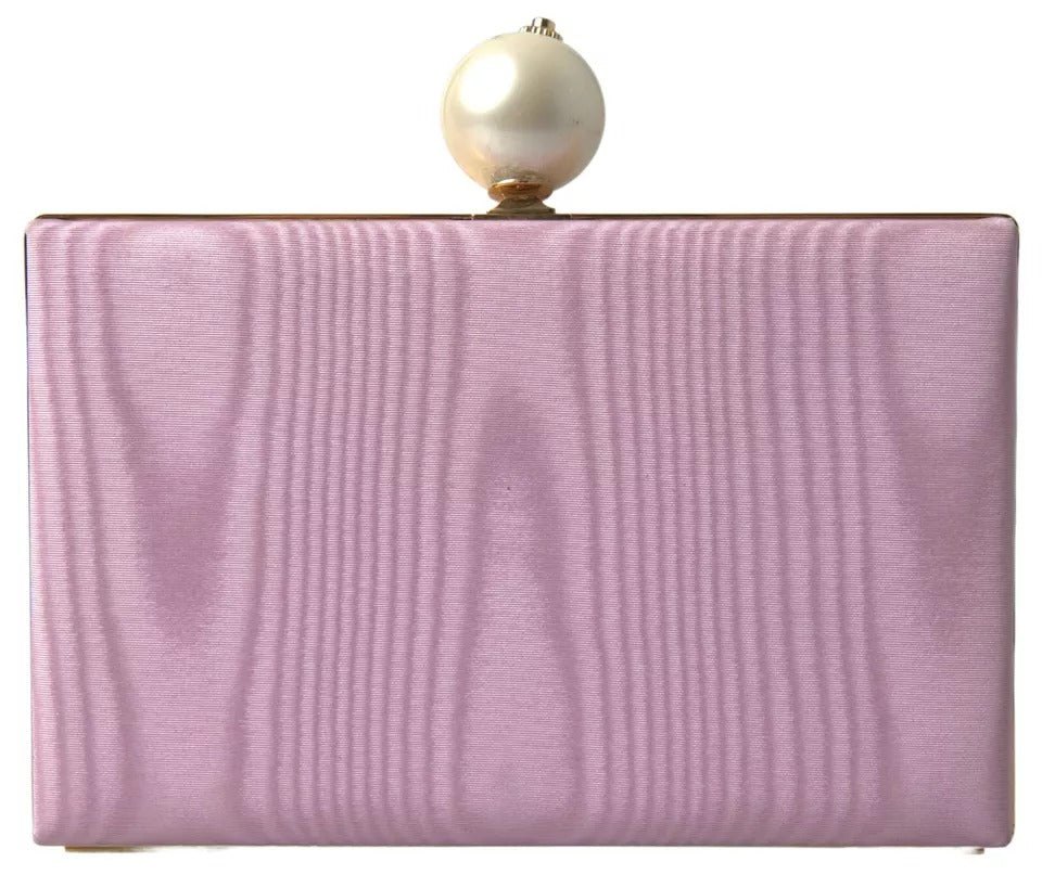 Dolce & Gabbana Pink Silk Gold Frame Clutch Βραδινό πορτοφόλι για πάρτι