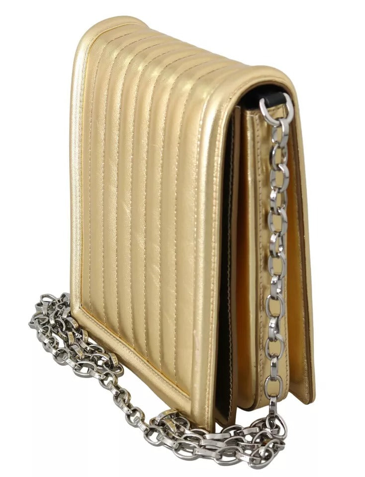 Dolce & Gabbana Gold Shoulder #DG GIRLS Δερμάτινη τσάντα Clutch Sling