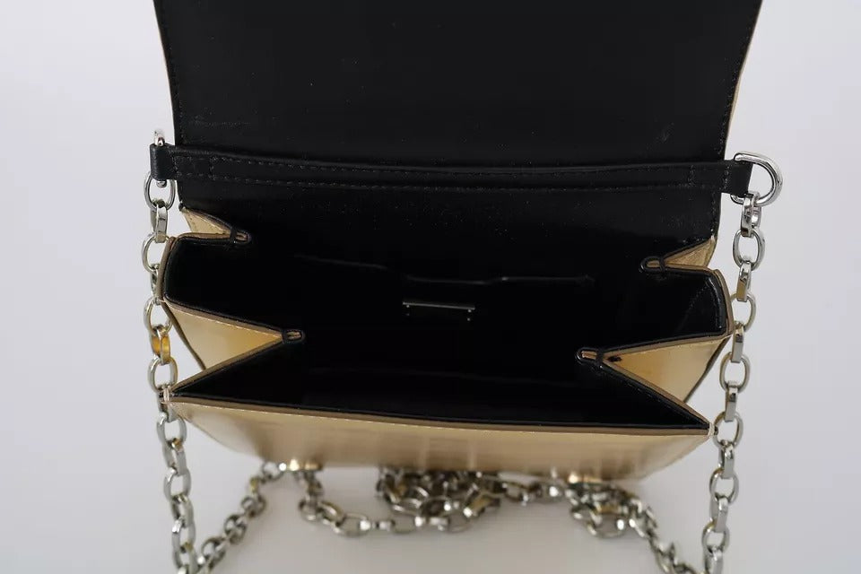 Dolce & Gabbana Gold Shoulder #DG GIRLS Δερμάτινη τσάντα Clutch Sling