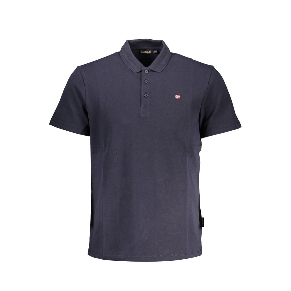 Napapijri Chic Blue Cotton Polo με Εμβληματική Λεπτομέρεια