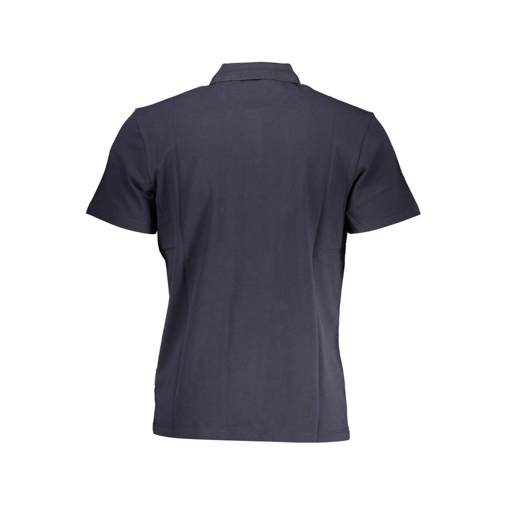 Napapijri Chic Blue Cotton Polo με Εμβληματική Λεπτομέρεια