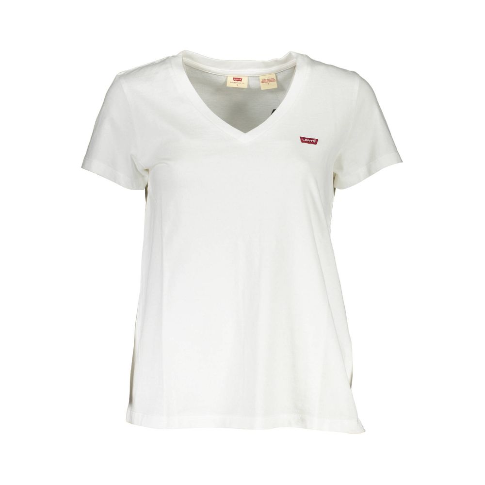 Levi's Chic White Tee με λογότυπο V-Neck