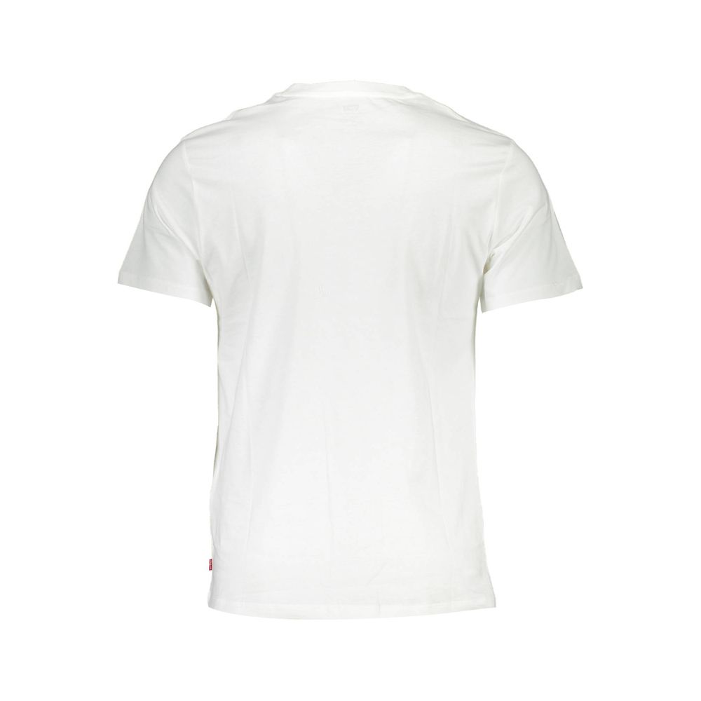 Βαμβακερό μπλουζάκι Levi's Crisp White Crew με λαιμόκοψη με τύπωμα λογότυπου