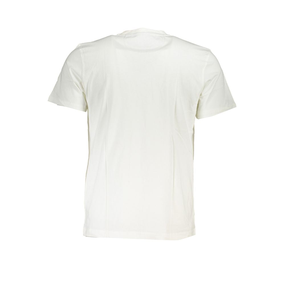 La Martina Chic White Crew Neck Tee με τύπωμα λογότυπου