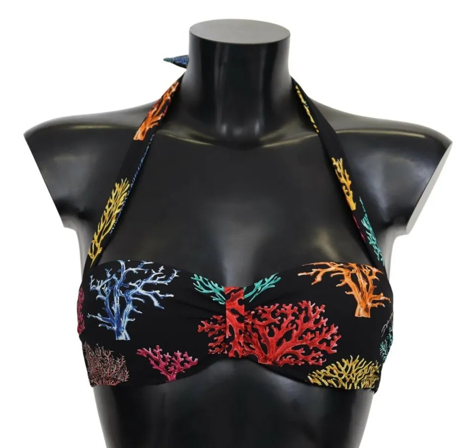 Dolce & Gabbana Black Corals Print Μαγιό Μπικίνι Μπικίνι