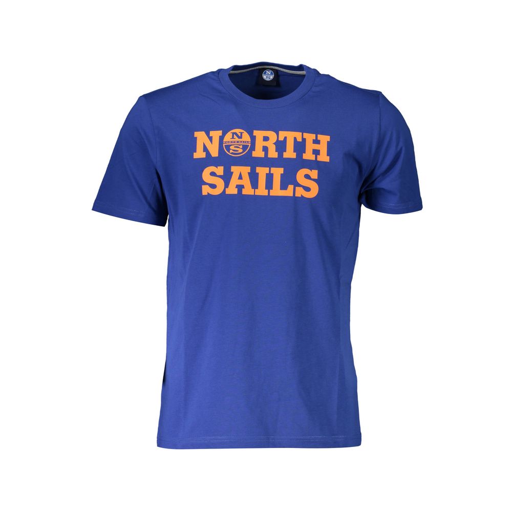 <tc>North Sails</tc> Chic μπλε βαμβακερό μπλουζάκι με στάμπα υπογραφής