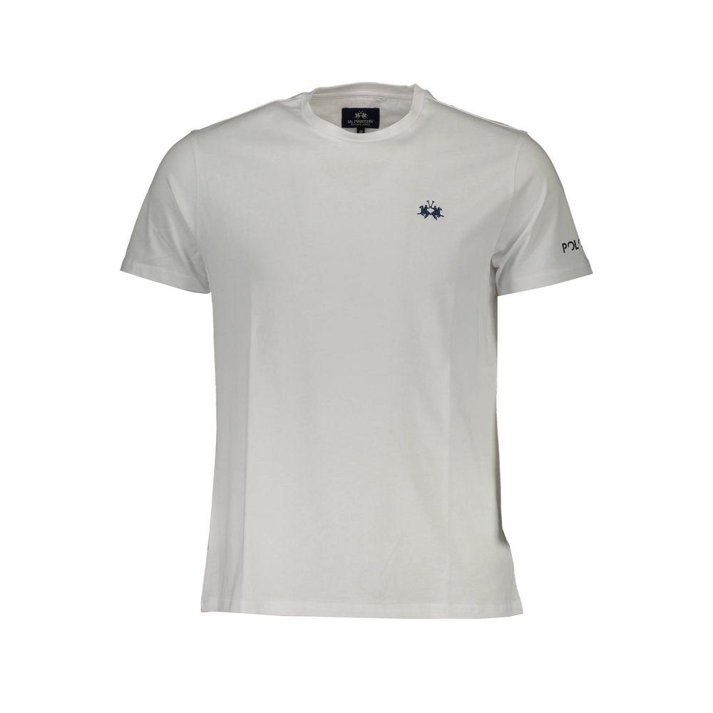 La Martina Embroidered Logo White Tee for Men