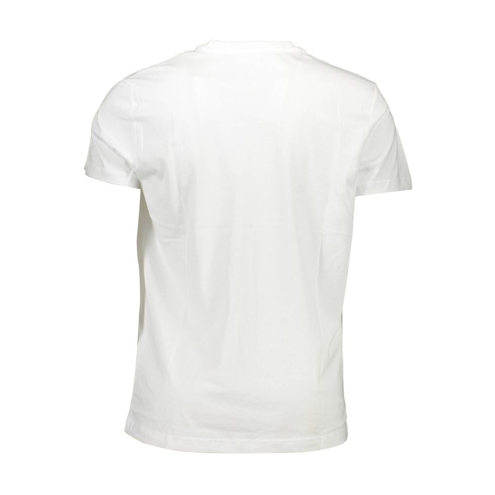 Diesel White Cotton Crew Neck Tee με τυπωμένο λογότυπο