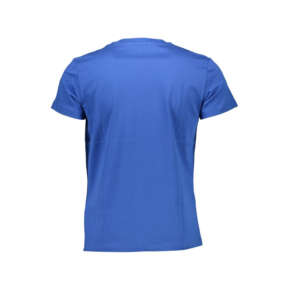 Diesel Blue Cotton Crew Neck Tee με γραφικό λογότυπο