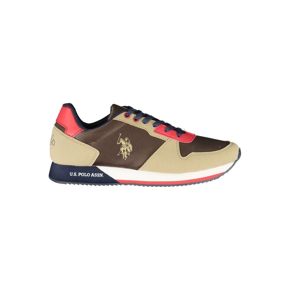 US POLO ASSN. Κλασικά καφέ αθλητικά παπούτσια με σπορ εμφάνιση