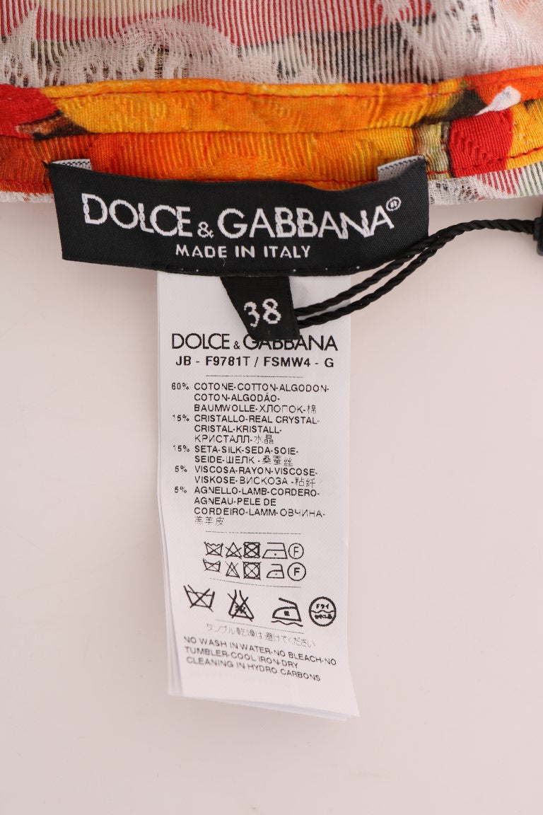 Διακοσμημένη κρεπ μπλούζα Dolce &amp; Gabbana με στάμπα Blossom