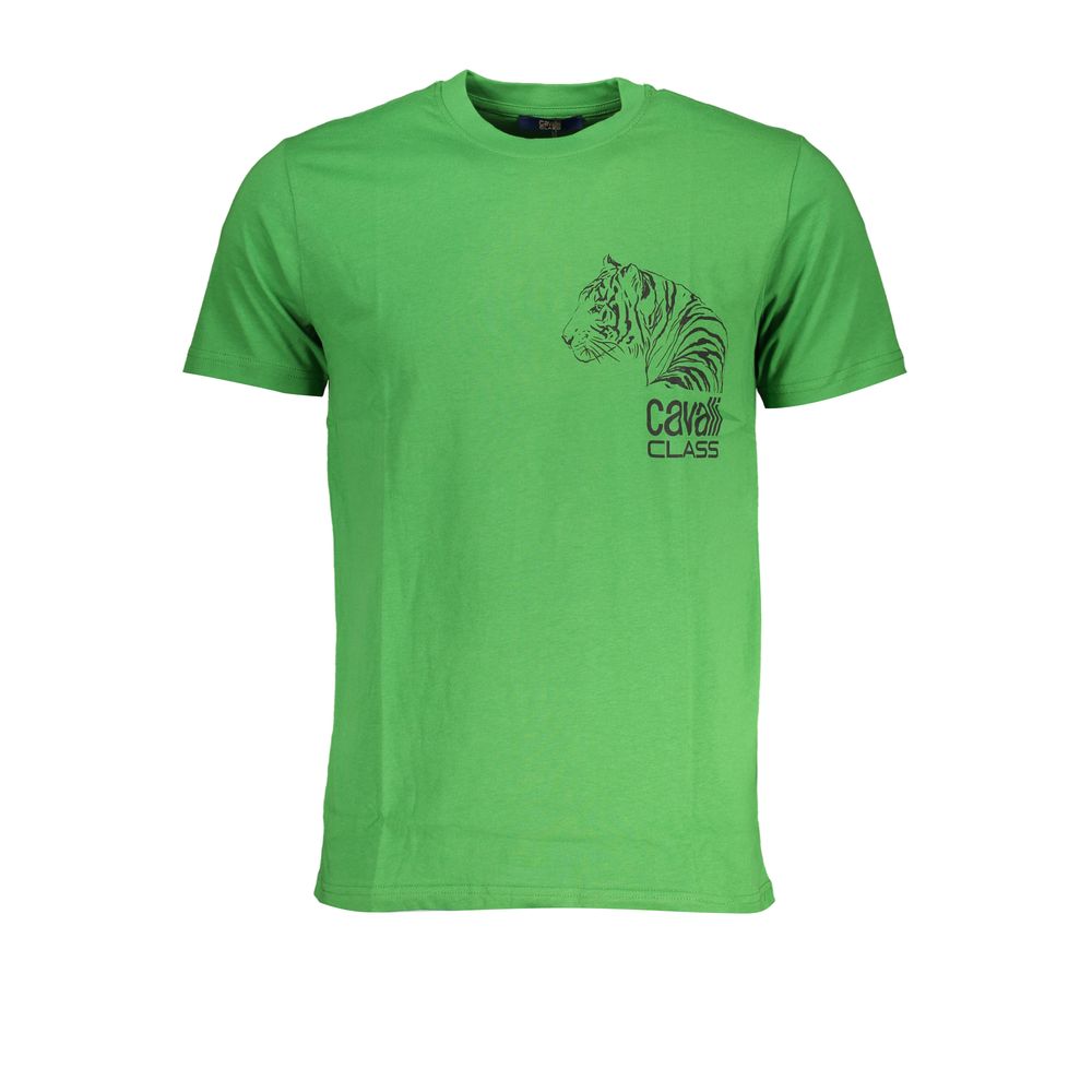 Cavalli Class Green Cotton T-Shirt