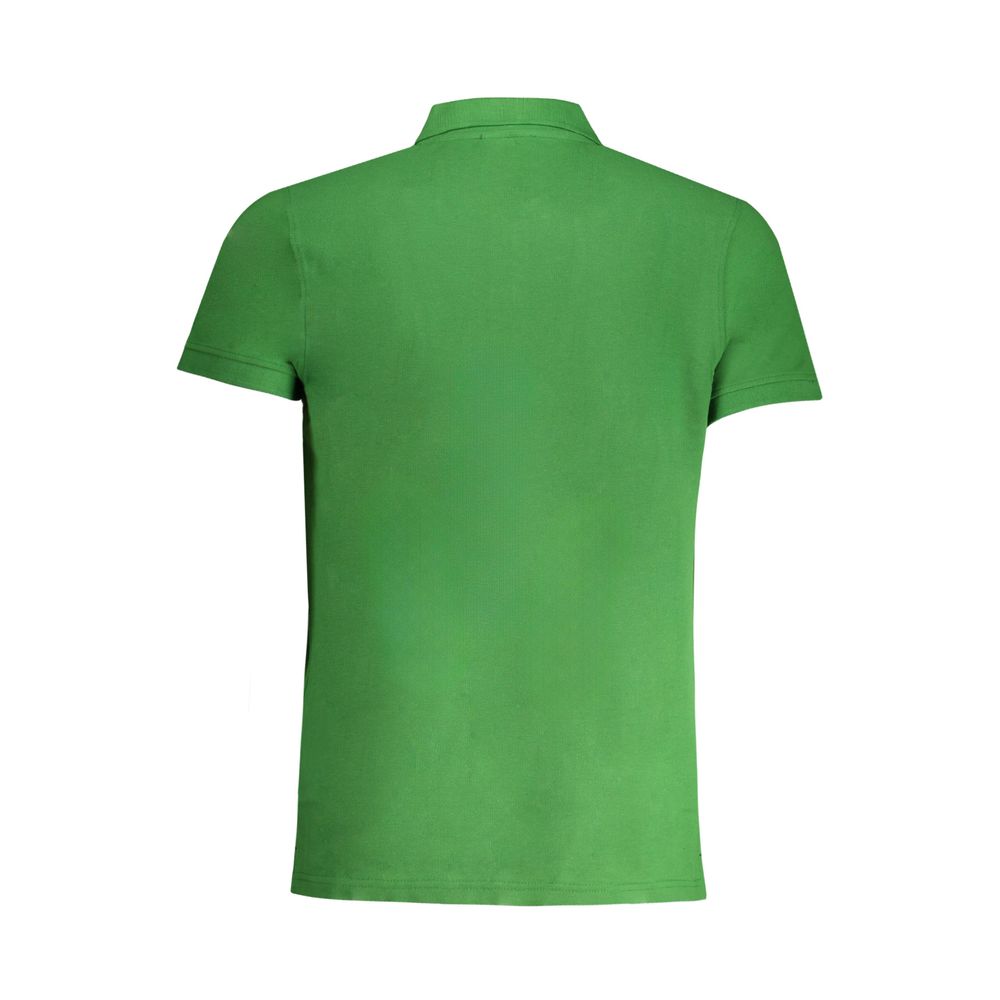 Cavalli Class Green Cotton Polo Shirt