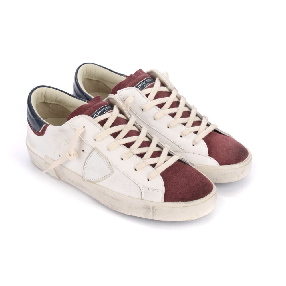 Philippe Model Elegant Leather Sneakers with Suede Accents