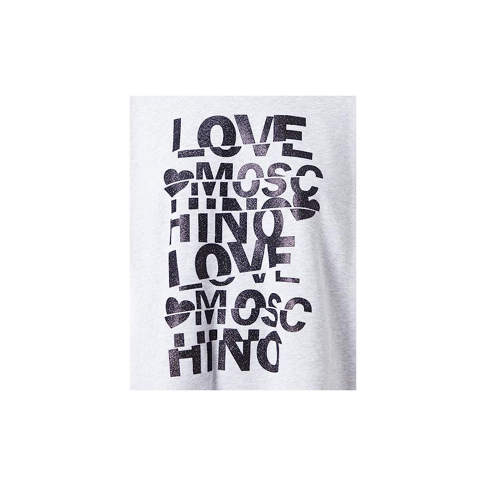 Love Moschino Glittered Cotton Oversized Φούτερ - Γκρι