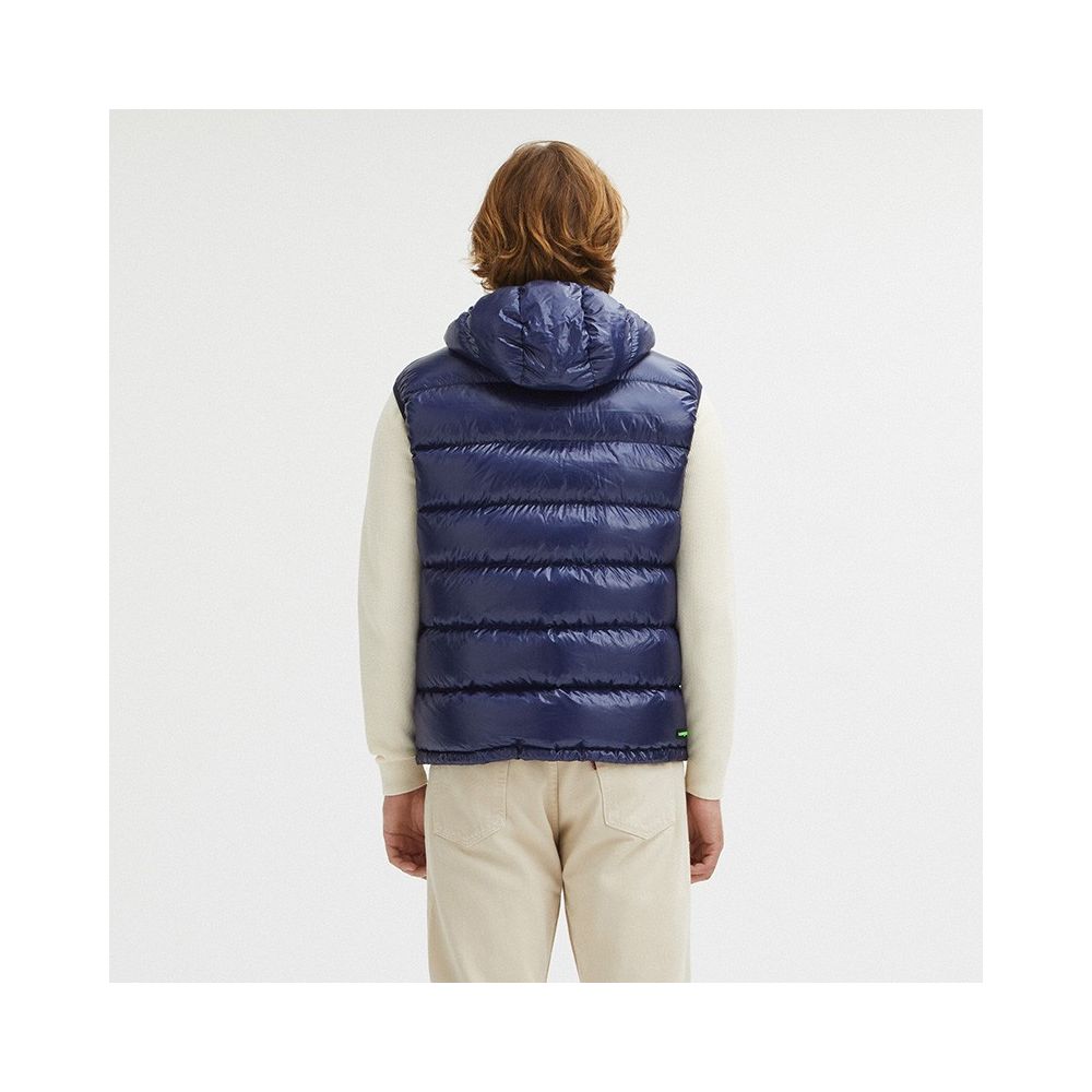 Reversible Centogrammi Hooded Vest in Blue/Grey