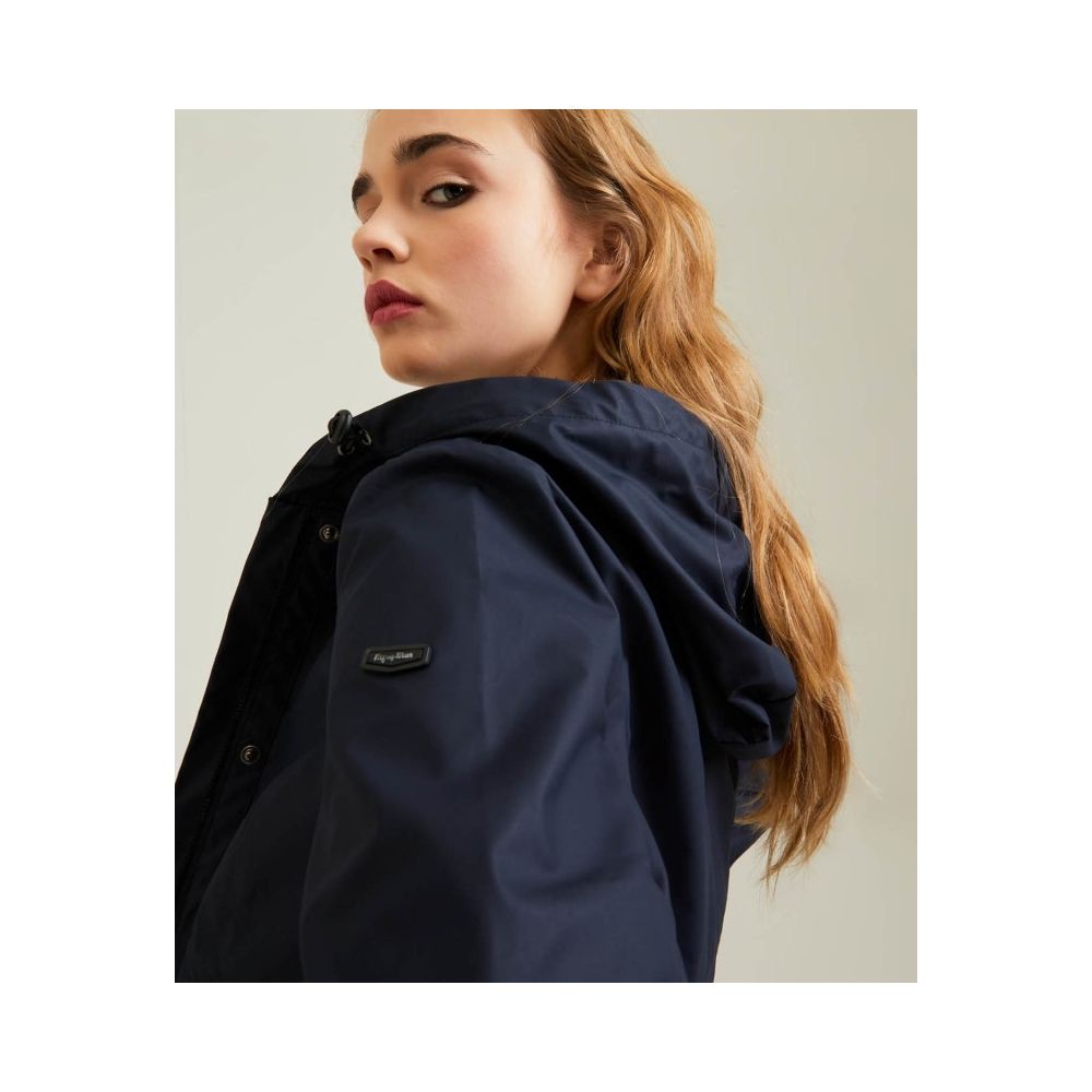 Refrigiwear Chic Blue Polyester Jacket with Zip and Button Detail