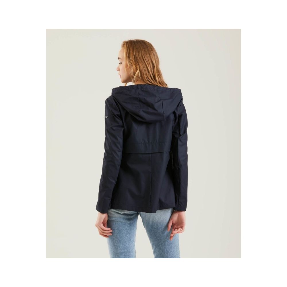 Refrigiwear Chic Blue Polyester Jacket με Λεπτομέρεια με φερμουάρ και κουμπί