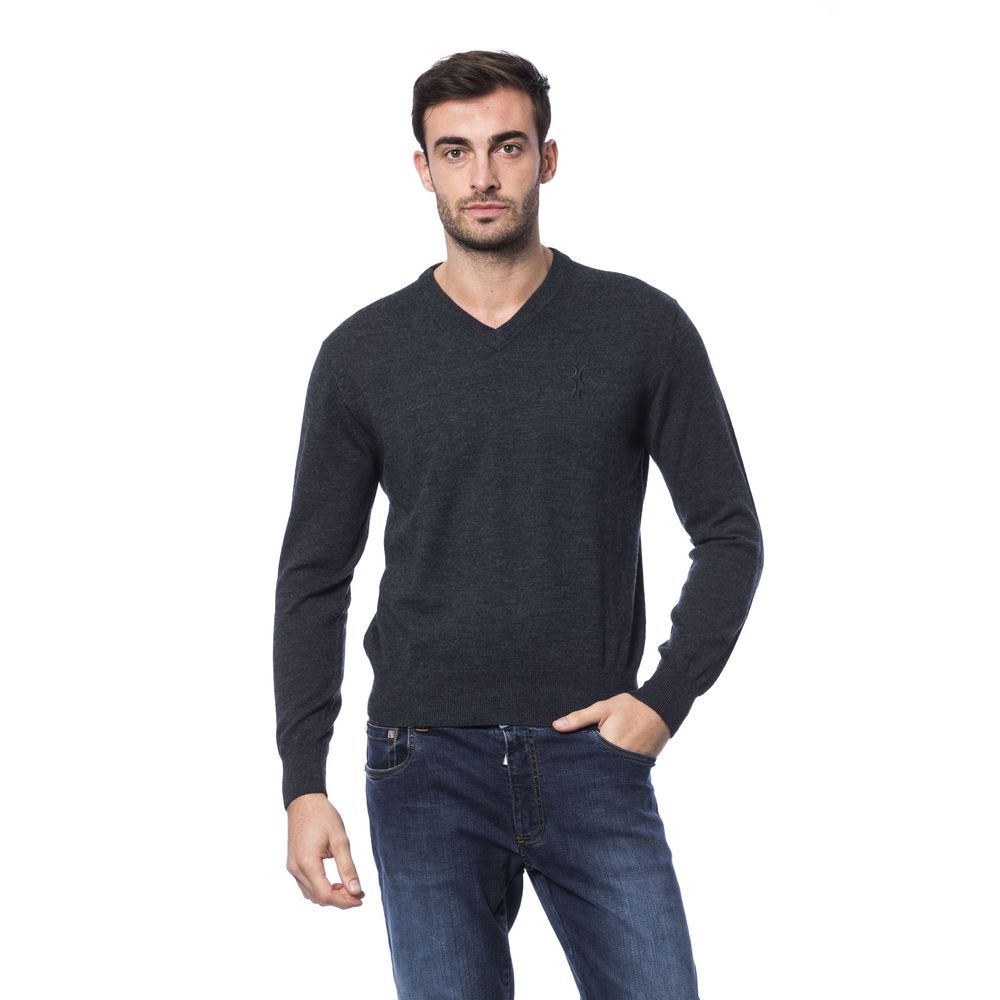 Πουλόβερ Billionaire Italian Couture Κεντημένο Merino Wool Crew Neck